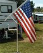 Flag stand using PVC pipe and a solar-powered light