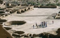 Pueblo Bonito attracts motorhome owners and other visitors at Chaco Canyon in New Mexico