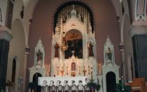 Cathedral of the Plains, St. Fidelis, Victoria, Kansas, Italian marble altar.