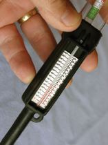 Hydrometer for checking motorhome batteries
