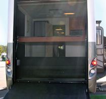 Newmar Canyon Star 3920 toy hauler motorhome with rear garage area.
