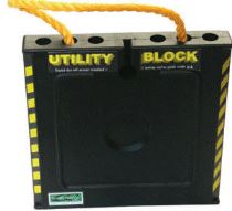 The Utility Block from Quality Plastics Custom Molding Inc. is a durable plastic pad designed for use under motorhome leveling jacks.