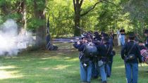 Battle re-enactments take place at Georgia sites such as Kennesaw Mountain National Battlefield Park near Atlanta.