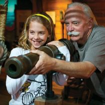The St. Augustine Pirate & Treasure Museum features authentic items used by pirates, such as a bronze swivel cannon.