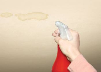 A solution of hydrogen peroxide and water may be just the thing for removing stains or spots from motorhome ceilings.