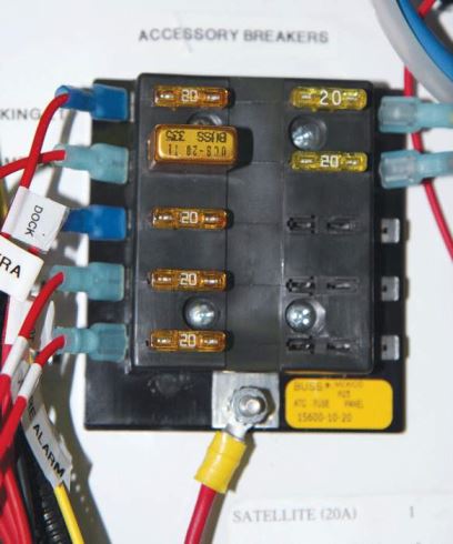 Blade-type fuses are frequently used in RVs, and some include an LED that indicates when the fuse is blown.