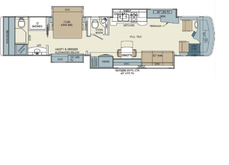 2016 Entegra Cornerstone 45A floor plan