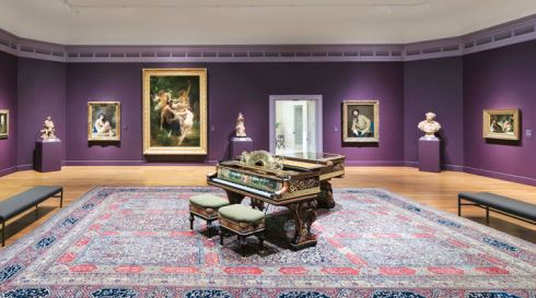 The Alma-Tadema piano is a gallery centerpiece at Clark Art Institute in Williamstown.