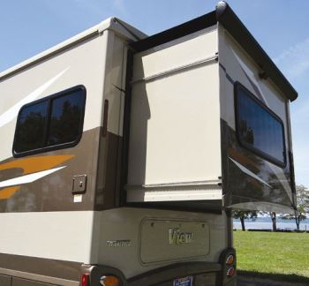  The View 24G's 36-inch bedroom slideout expands out the rear wall.
