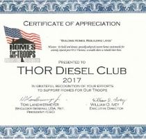 Thor Diesel Club collected funds for Homes for Our Troops.