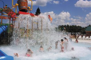 Jellystone Park at Daddy Joe’s, in Tabor City, North Carolina, has a 20-foot AquaPlay structure.