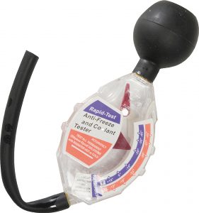 An ethylene glycol tester can ensure that the ethylene glycol mix is at 50 percent.