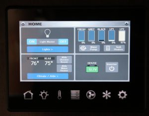 Close-up of the Airstream Classic house monitor panel.