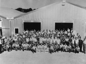 Airstream employees gather for a photo at the Jackson Center, Ohio, facility in 1960.