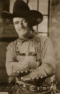Photos of movie star Tom Mix line the wall of a café inside the former Blue Bell Bar, where he once worked.