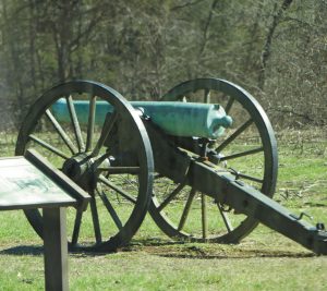 Stops along the driving tour at Wilson’s Creek National Battlefield mark important sites.