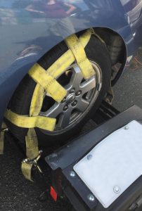 Acme’s dollies come with safety chains, tie-downs, ratchets, and ramps.