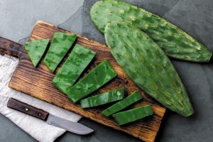 Nopales are the leaves or paddles of the prickly pear cactus.