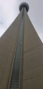 A ground view of 1,815-foot-tall CN Tower in Toronto, Canada, snapped by Gary Meyer.