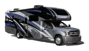 Thor Motor Coach’s Omni “Super C” motorhome is built on the Ford F-550 diesel chassis. 