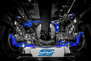 This motorhome is equipped with a rear track bar and anti-sway bar from SuperSteer.