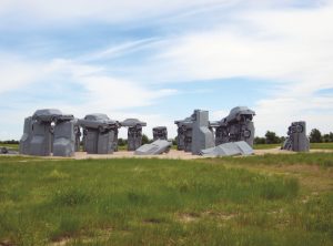 A map showing the exact makes and models of the vehicles used in Carhenge is posted at the site’s visitors center. The list includes Chevrolets, Buicks, Cadillacs, and many more.