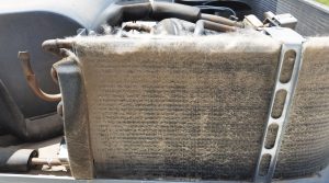 A shop vacuum can be used to remove lint and dust from the condenser coils.