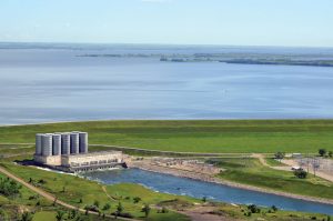 Garrison Dam creates power for this region and also forms Lake Sakakawea.
