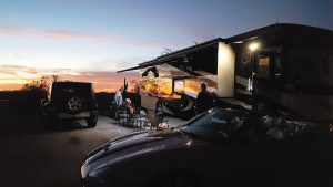 Twilight painted Jim and Kathy Nova’s coach at Canyon Vistas RV Resort in Gold Canyon, Arizona. 