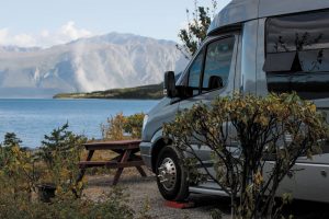 A serene campsite view at Cottonwood Park.