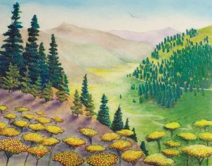 Michele Fritz painted this hillside scene.
