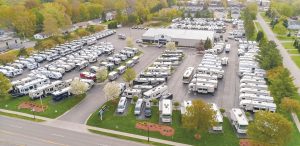 The family-owned-and-operated Veurink’s RV Center occupies a 21,000-square-foot building and includes a lot with 28 landscaped displays. 