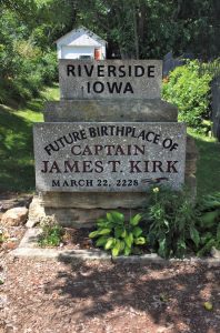 Tiny Riverside, Iowa, pays homage to Captain James T. Kirk from the original “Star Trek” science-fiction TV series.