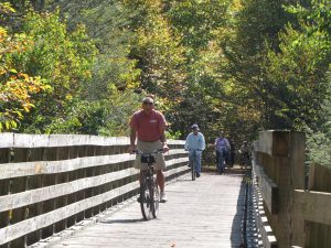 RV owners who bring along bicycles may enjoy an outing along the Creeper Trail.