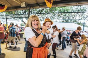 The German heritage of Fredericksburg is celebrated at its Oktoberfest, held October 4 through 6 this year.