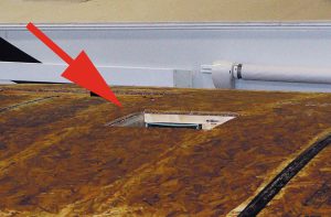 All roof air conditioners are mounted over a 14-inch-square hole.