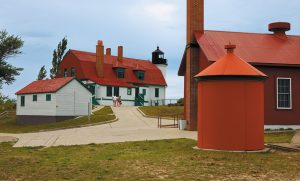 Portions of the Point Betsie Lighthouse complex are open to visitors, including the 1858 keeper’s residence and the light itself, which has 34 steps to the top. 