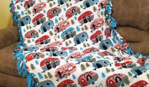 An easy-to-make fleece tie blanket.