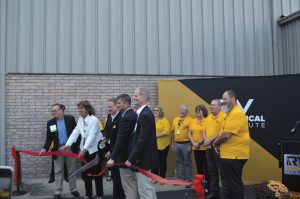 Officials cut the ceremonial ribbon on September 23, 2019, marking the grand opening of the 18,000-square-foot RV Technical Institute in Elkhart, Indiana.