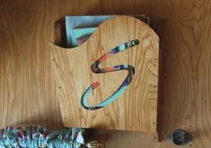 A magazine rack adds flair.