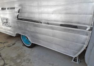 One of Pete’s jobs was to restore the decorative “Z”-shaped aluminum strip on the exterior.