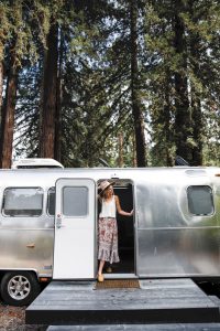 Iconic “silver bullet” Airstream travel trailers are among the retro RVs available for rent at a growing number of California campgrounds.