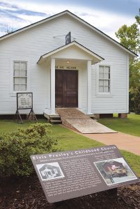 In addition to touring the house Elvis Presley was born in, visitors to his birthplace museum in Tupelo, Mississippi, can step inside his childhood church.