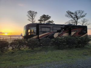 Chesapeake Bay was aglow from Nicholas Meremianin's vantage point at Cherrystone Family Camping Resort in Cape Charles, Virginia.