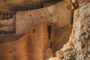 Montezuma Castle is a cliffside dwelling built circa 1100 that was occupied for approximately 400 years.
