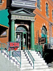 The Stock Exchange Saloon and Grill building welcomes patrons with 1905 architecture.