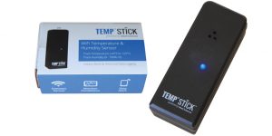 The Temp°Stick sensor, which is smaller than a Twinkie snack cake, can be installed in various locations.