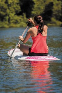 Paddle boarding at Casini Ranch Family Campground.