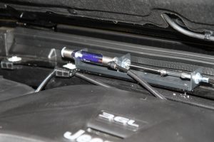 The air cylinder of the M&G 2.0 Brake System was mounted at the top of the firewall, just below the windshield wipers.