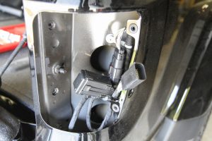 A close-up of the wiring harness.